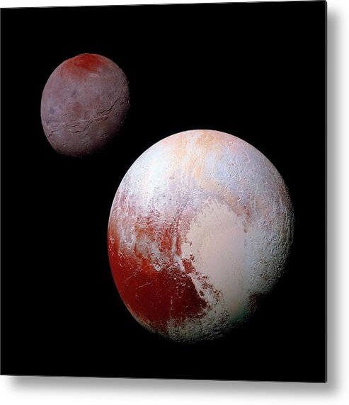 2015 Metal Print featuring the photograph Pluto And Charon by Nasa/jhuapl/swri