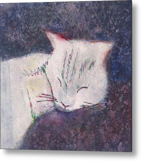 Cat Metal Print featuring the painting Poloma Sleep2 by James Raynor