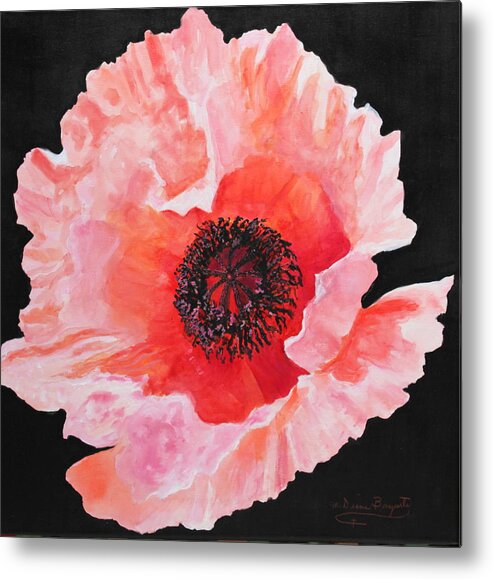 Floral Metal Print featuring the painting Poppy Power by M Diane Bonaparte