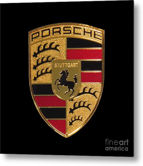 Porsche Emblem - Black Metal Print by Scott Cameron - Fine Art America
