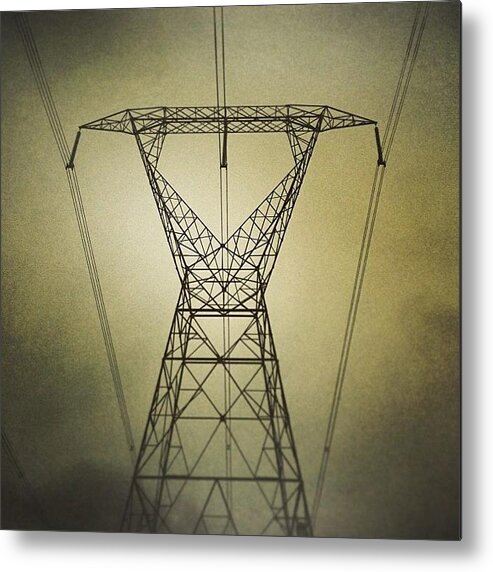 Power Lines Metal Print featuring the photograph Powermonger by Suzanne Goodwin