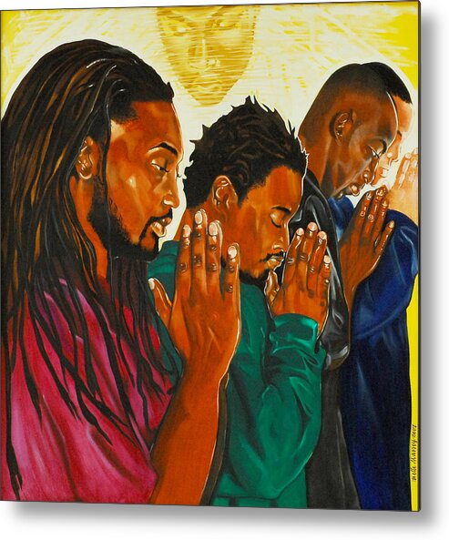 Men Praying To God Metal Print featuring the painting Prayers That Availeth Much by Belle Massey