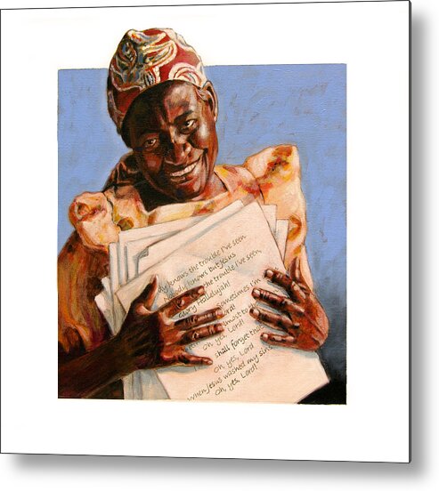 African American Metal Print featuring the painting Precious Songs by John Lautermilch