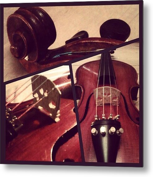 Violin Metal Print featuring the photograph #projectlife365 #musical by Lisa Vickers