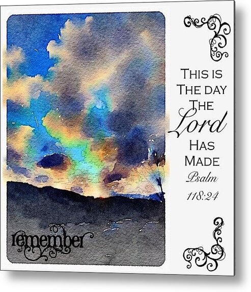 Waterlogue Metal Print featuring the photograph #psalm118:24 #love #sunsets #sky by Teresa Mucha