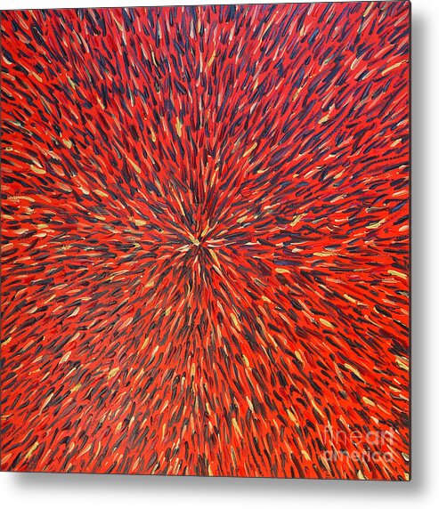 Radiation Metal Print featuring the painting Radiation Red by Dean Triolo