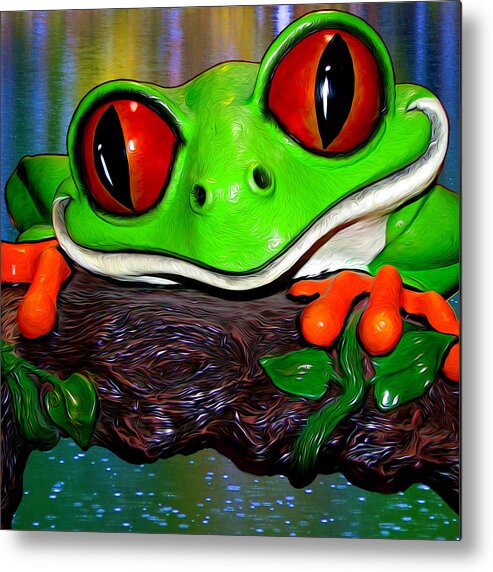 Frog Metal Print featuring the photograph Rain Forest Frog by John Haldane