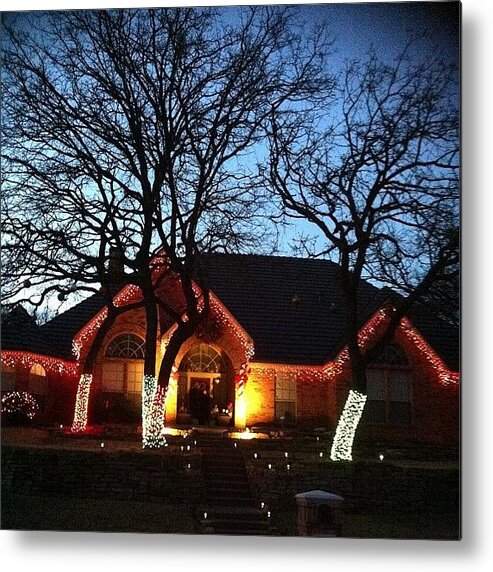  Metal Print featuring the photograph Really? Christmas Lights On In February? by Rhonda L