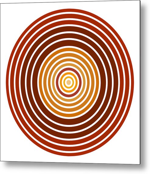 Red Metal Print featuring the painting Red Abstract Circle by Frank Tschakert