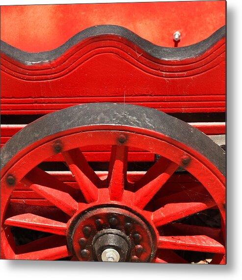 Solvang Metal Print featuring the photograph Red Cart by Art Block Collections