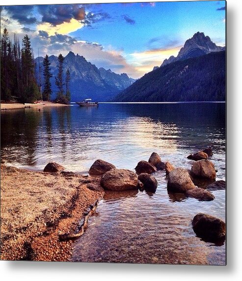 Mountains Metal Print featuring the photograph #redfishlake #idaho #mountains #water by Cody Haskell