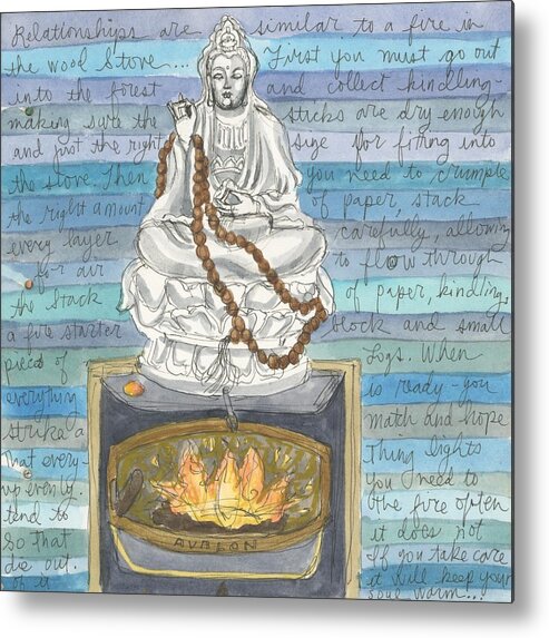  Metal Print featuring the painting Relationships are Similar to Fire by Jennifer Mazzucco