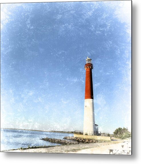 Barnegat Lighthouse Metal Print featuring the photograph Retro Barnegat Lighthouse Barnegat Light New Jersey by Marianne Campolongo