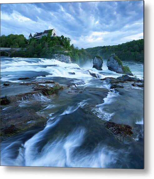 Scenics Metal Print featuring the photograph Rhine Falls - Europes Largest Waterfall by Visionandimagination.com
