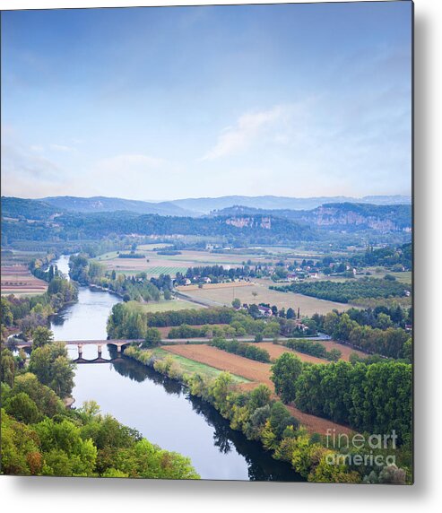 Aquitaine Metal Print featuring the photograph River Dordogne from Domme Aquitaine France by Colin and Linda McKie