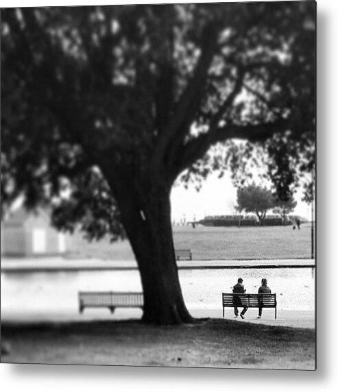 #romance #arty #love #couple #anniversary #wedding #proposal #soulmates #truelove #reallove Metal Print featuring the photograph Romance in the Park by Tarfy Holtom