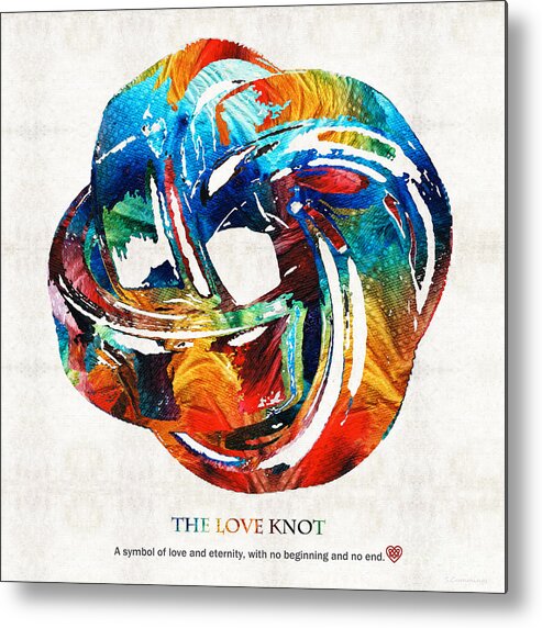 Love Metal Print featuring the painting Romantic Love Art - The Love Knot - By Sharon Cummings by Sharon Cummings
