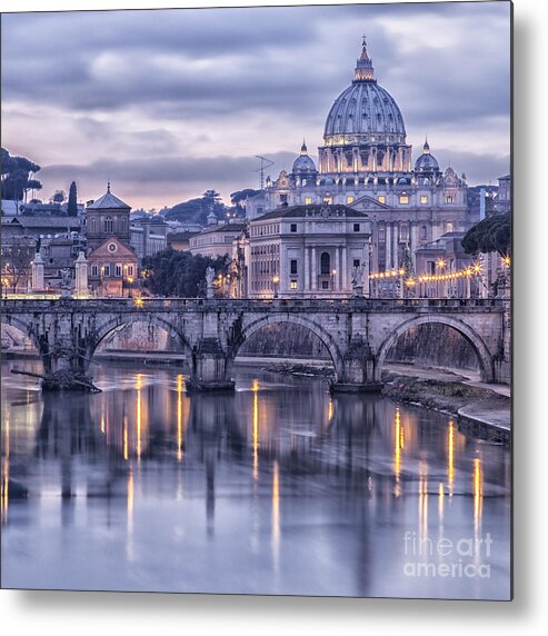 Rome Metal Print featuring the photograph Rome and the river tiber at dusk by Sophie McAulay