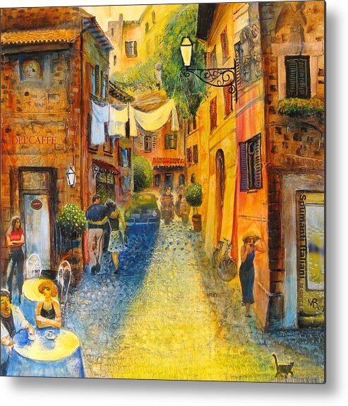Lazio Metal Print featuring the painting Rome-Trastevere by Mikhail Zarovny
