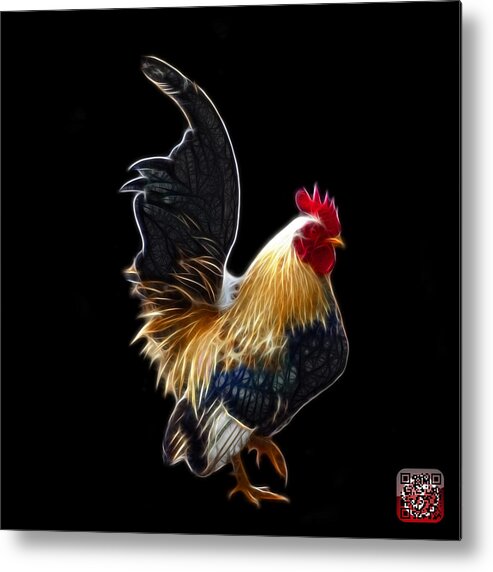 Rooster Metal Print featuring the painting Rooster - 4602 - bb by James Ahn