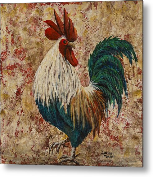 Animal Metal Print featuring the painting Rooster Strut by Darice Machel McGuire