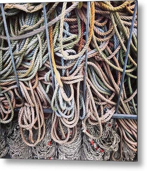 Nicsquirrell Metal Print featuring the photograph Ropes #net #nicsquirrell #fishing by Nic Squirrell
