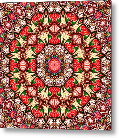 Kaleidoscope Metal Print featuring the digital art Rose Marie by Wendy J St Christopher