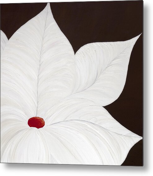 Flower Metal Print featuring the painting Rosie's Red Flower by Tamara Nelson