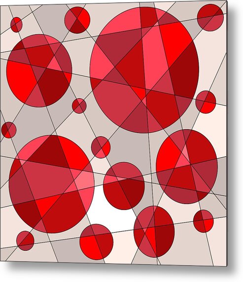 Geometric Metal Print featuring the digital art Ruby Tuesday by Jeff Gater