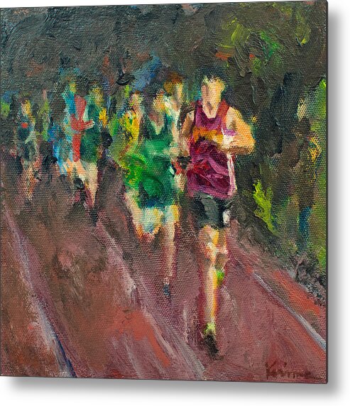 Runner Metal Print featuring the painting Runners by Kerima Swain