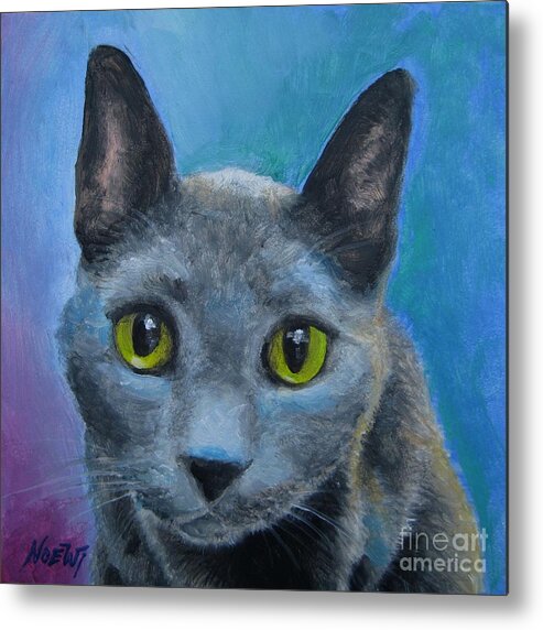 Noewi Metal Print featuring the painting Russian Blue by Jindra Noewi