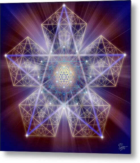 Endre Metal Print featuring the digital art Sacred Geometry 163 by Endre Balogh