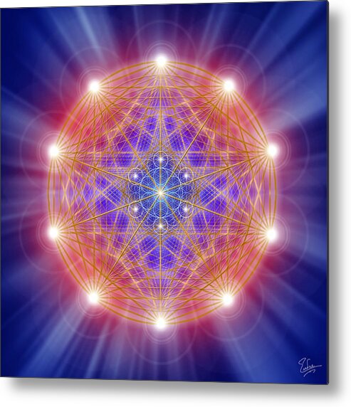 Endre Metal Print featuring the digital art Sacred Geometry 168 by Endre Balogh