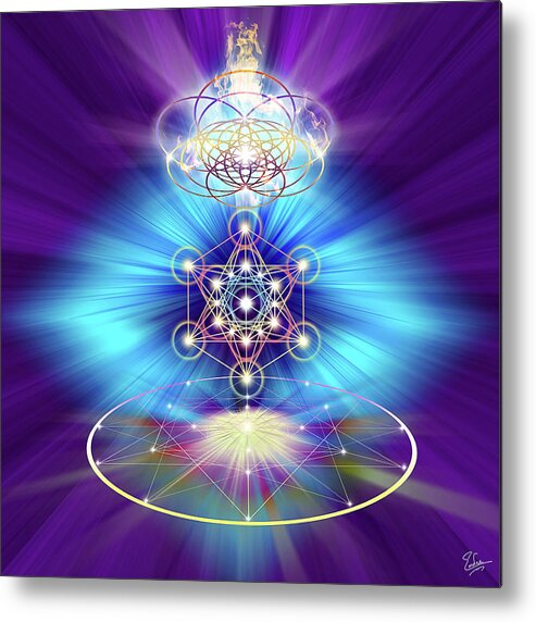 Endre Metal Print featuring the digital art Sacred Geometry 30 by Endre Balogh