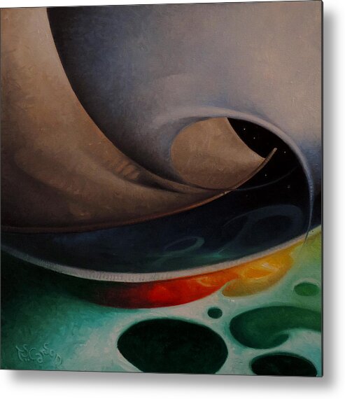 Abstract Metal Print featuring the painting Sailing Under The Stars by T S Carson