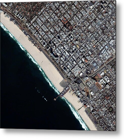 Santa Monica Metal Print featuring the photograph Santa Monica Coastline by Geoeye/science Photo Library