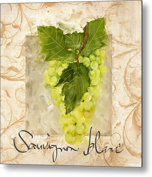 Wine Metal Print featuring the painting Sauvignon Blanc II by Lourry Legarde
