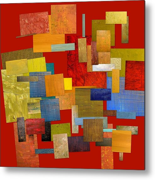 Textural Metal Print featuring the painting Scrambled Eggs l by Michelle Calkins