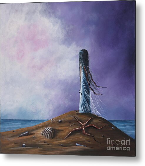 Seascape Metal Print featuring the painting Sea Fairy by Shawna Erback by Moonlight Art Parlour