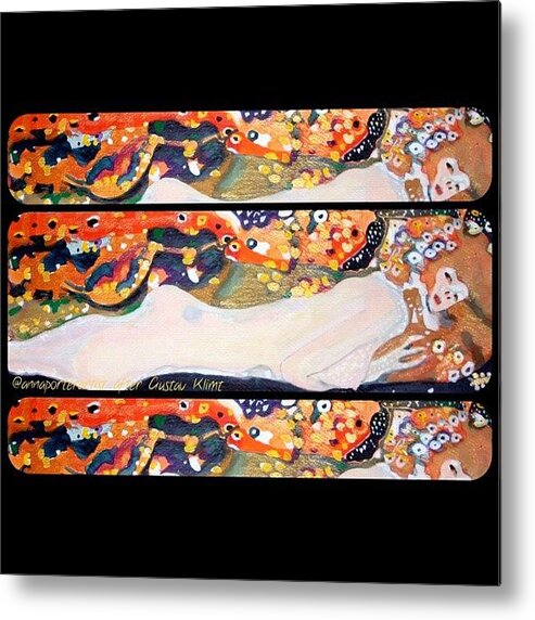 Art Metal Print featuring the photograph Sea Serpent III Tryptic after Gustav Klimt by Anna Porter