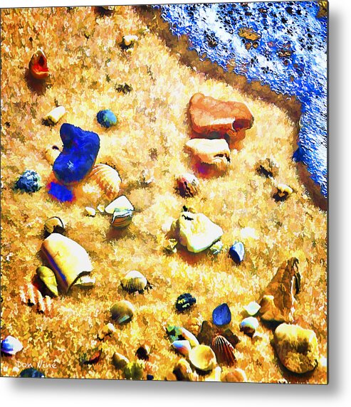  Metal Print featuring the photograph Seashells and Surf by Don Vine
