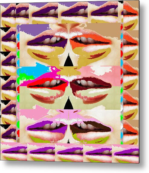 Lips Metal Print featuring the painting Sensual Lips Love to Kiss Background Designs and Color Tones n Color Shades available for DownLoad by Navin Joshi