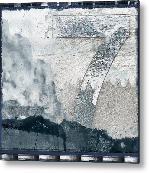 Collage Metal Print featuring the photograph Seven on Blue by Carol Leigh
