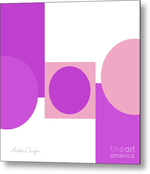Andee Design Metal Print featuring the digital art Shades And Shapes Of Radiant Orchid Square by Andee Design