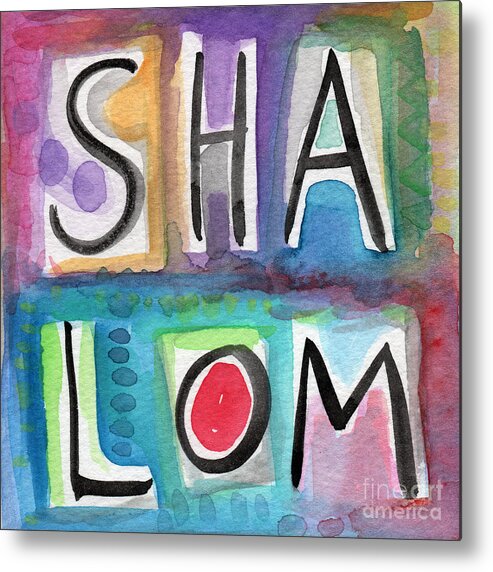 Shalom Metal Print featuring the painting Shalom - square by Linda Woods
