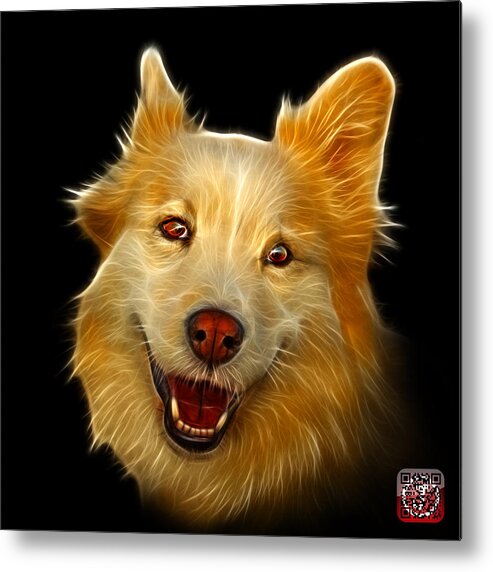 Siberian Husky Metal Print featuring the painting Siberian Husky Mix Dog Pop Art - 5060 BB by James Ahn