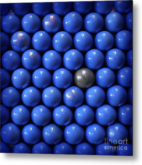 Blue Metal Print featuring the photograph Silver lost in blue by Danuta Bennett