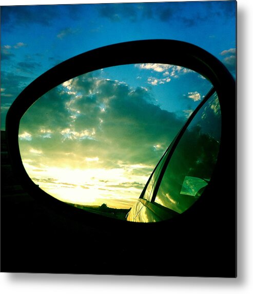 Sky Metal Print featuring the photograph Sky in the rear mirror by Matthias Hauser
