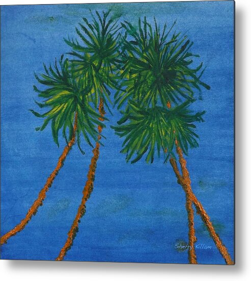 Palm Metal Print featuring the painting Sky Palms by Sherry Killam