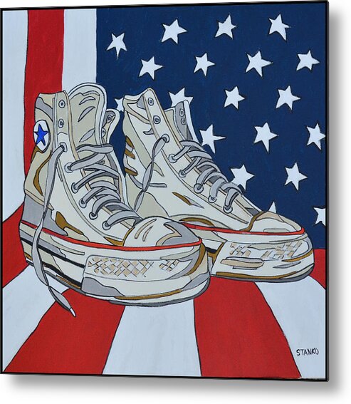  Stanko Paintings Metal Print featuring the painting Sneakers 9 by Mike Stanko